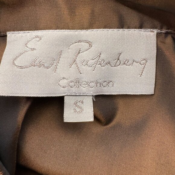 Vtg Earl Rotenberg Asymmetrical Shirt Womens S Silky Metallic‎ Button USA - Picture 5 of 8